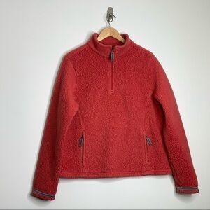 L.l. Bean Quarter Zip-up Fleece. Misses XL-Reg. Orange.